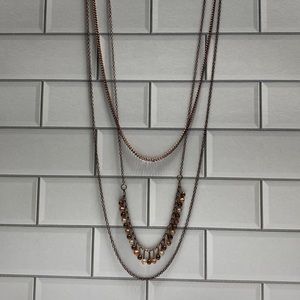 Three chain layered necklace